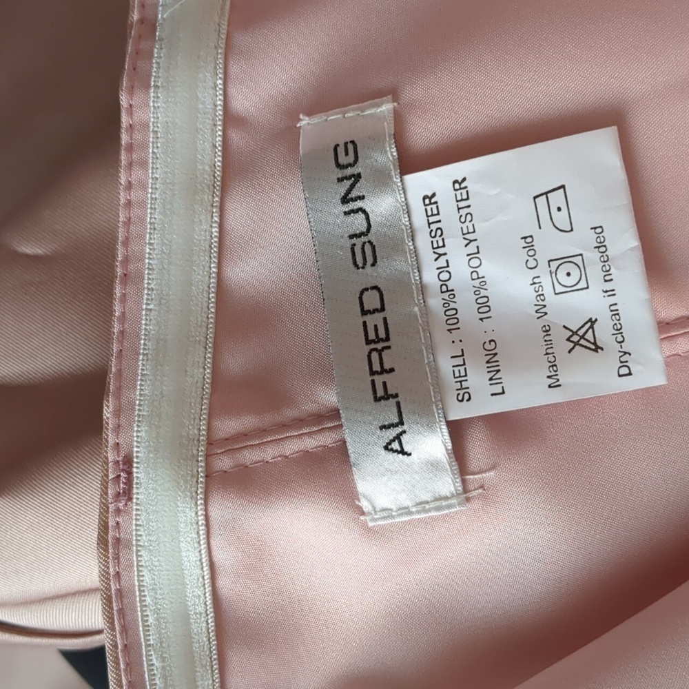 Alfred Sung Sateen Twill Strapless Notch Neck Bridesmaid Dress in Toasted Sugar - Picture 7 of 9